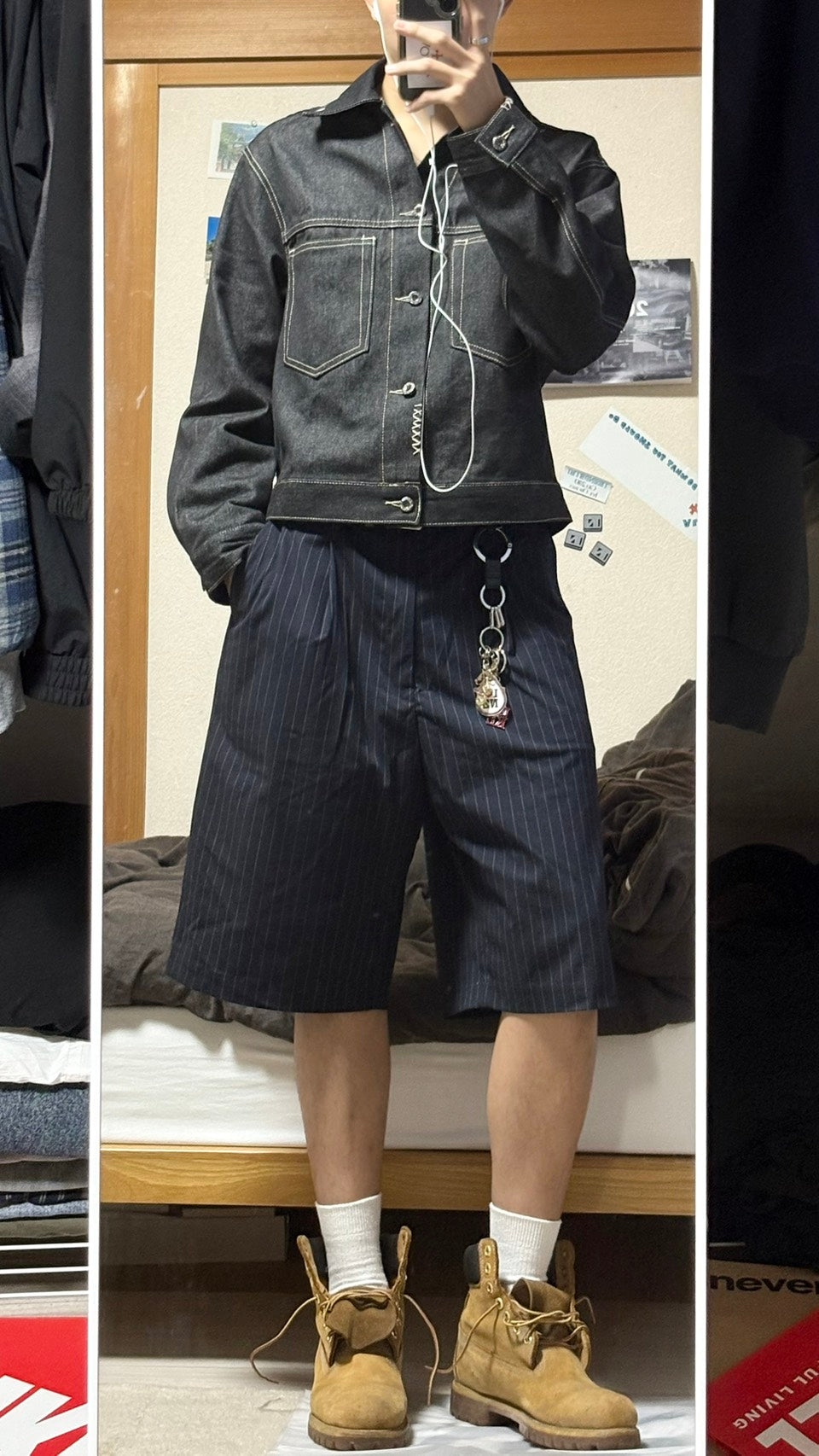 短丈リジッドデニムジャケット HR008