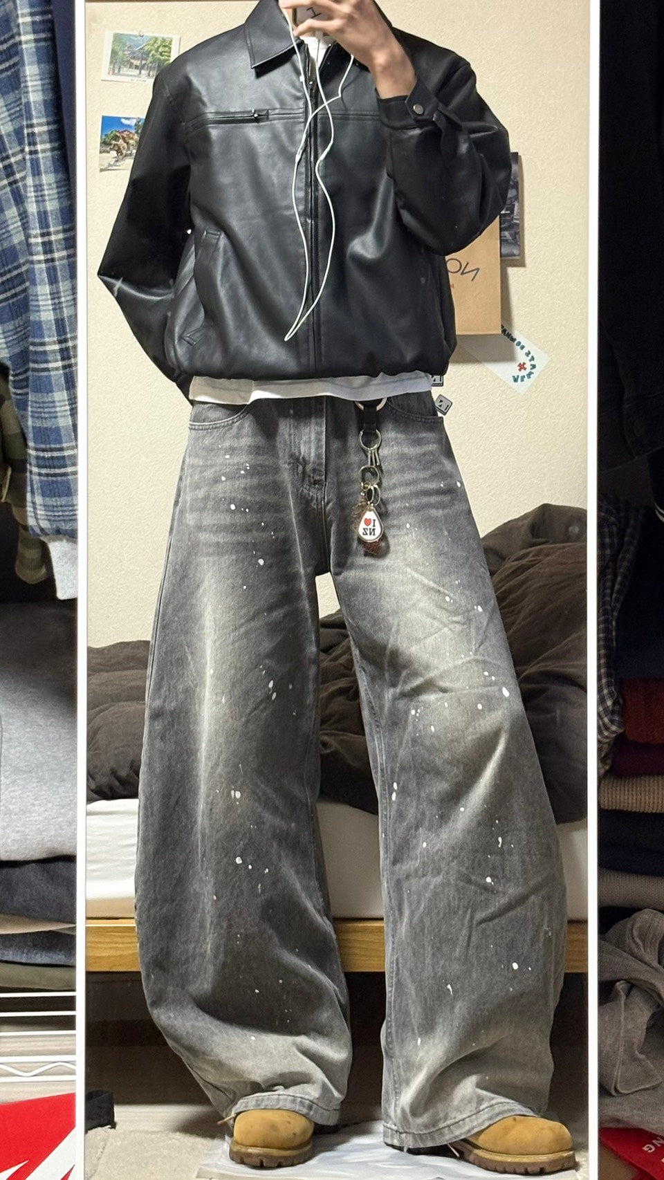 ヴィンテージPUレザーミリタリーブルゾン　HR-015