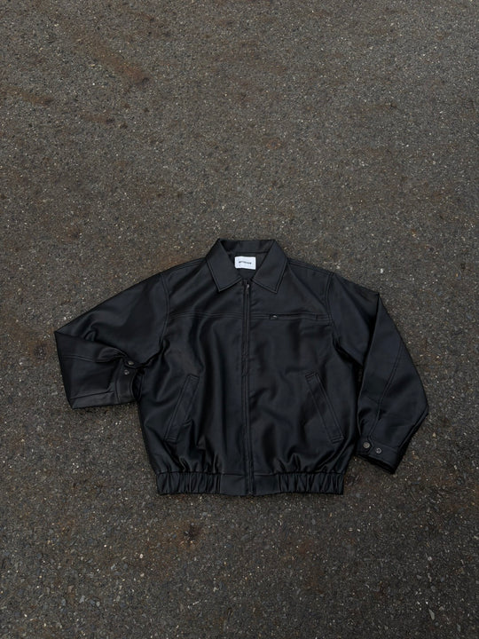 ヴィンテージPUレザーミリタリーブルゾン　HR-015