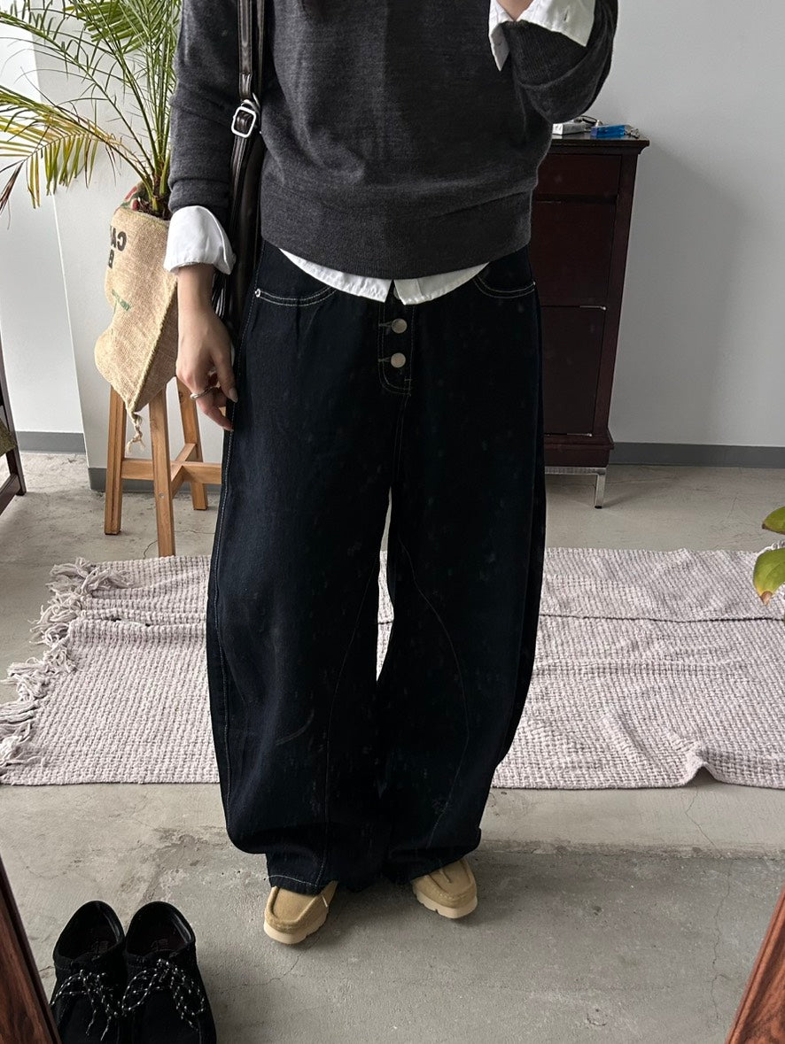 ステッチボタンフライカーブデニム OT-027