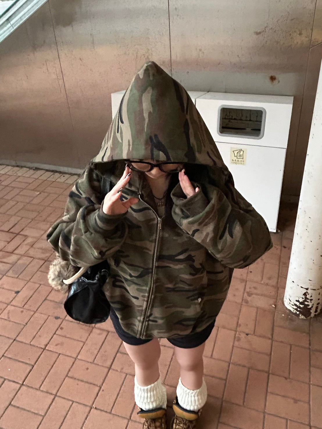 ボックスシルエット・カモフラージュジップパーカー MI-07