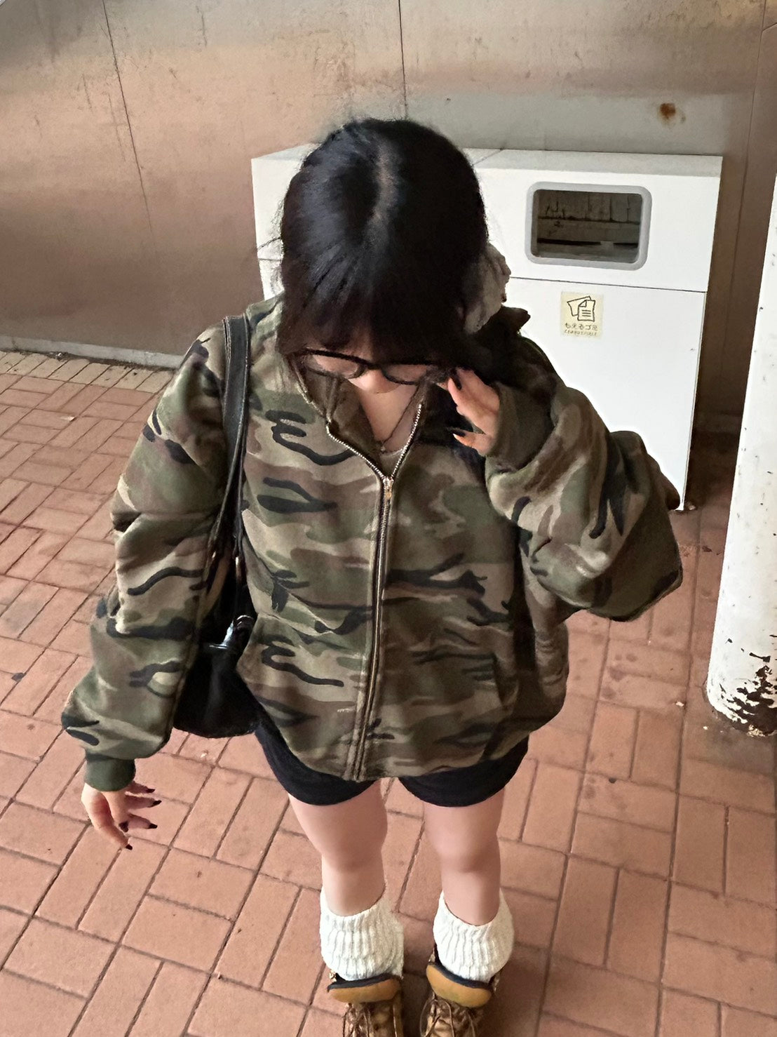 No Know迷彩柄フルジップパーカー ボックスシルエット・カモフラージュジップパーカー MI-07