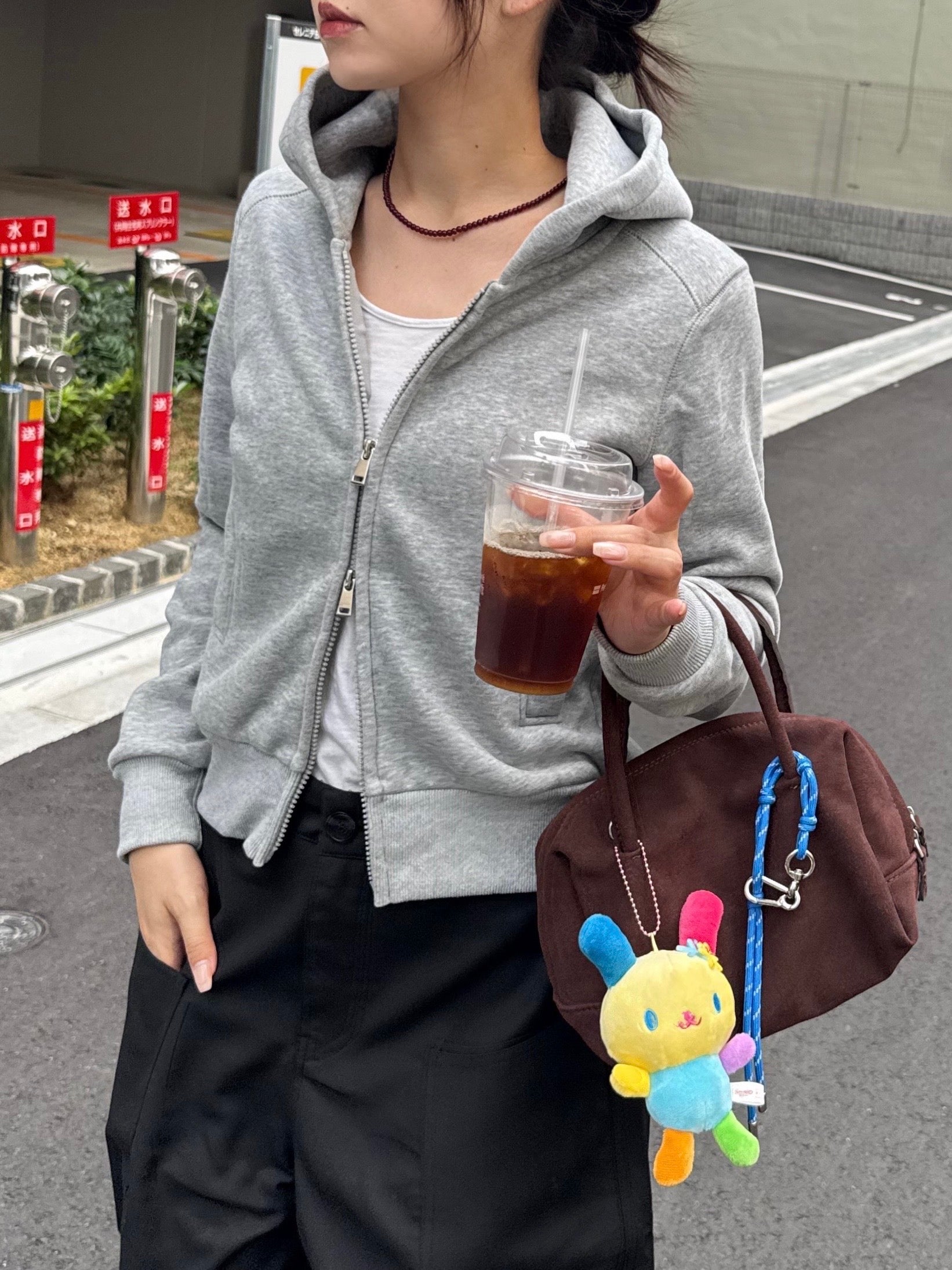 ダブルジップショートスウェットパーカー　TM-009