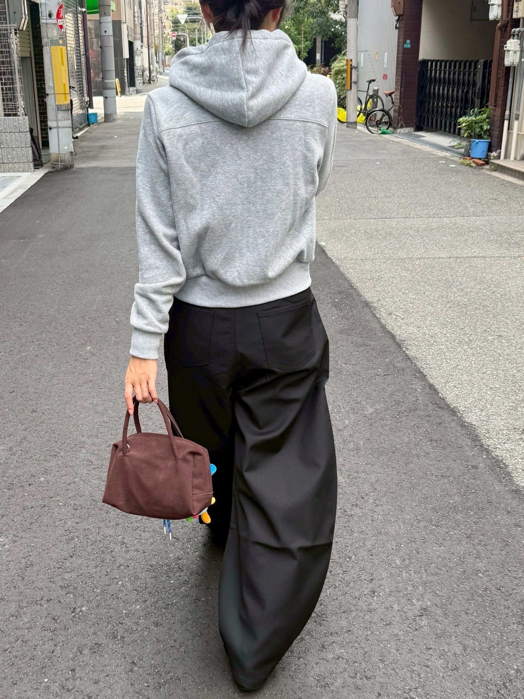 ダブルジップショートスウェットパーカー　TM-009