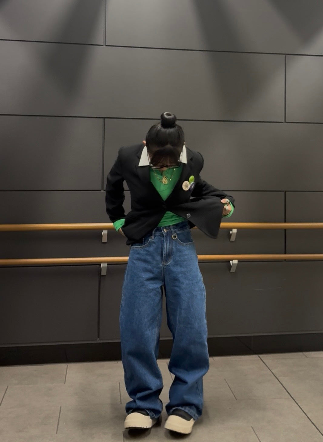 バックアートプリントワイドデニムパンツ TR-008