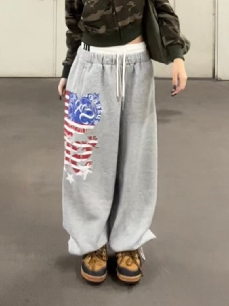 アメカジグラフィックワイドスウェットパンツ MI-027