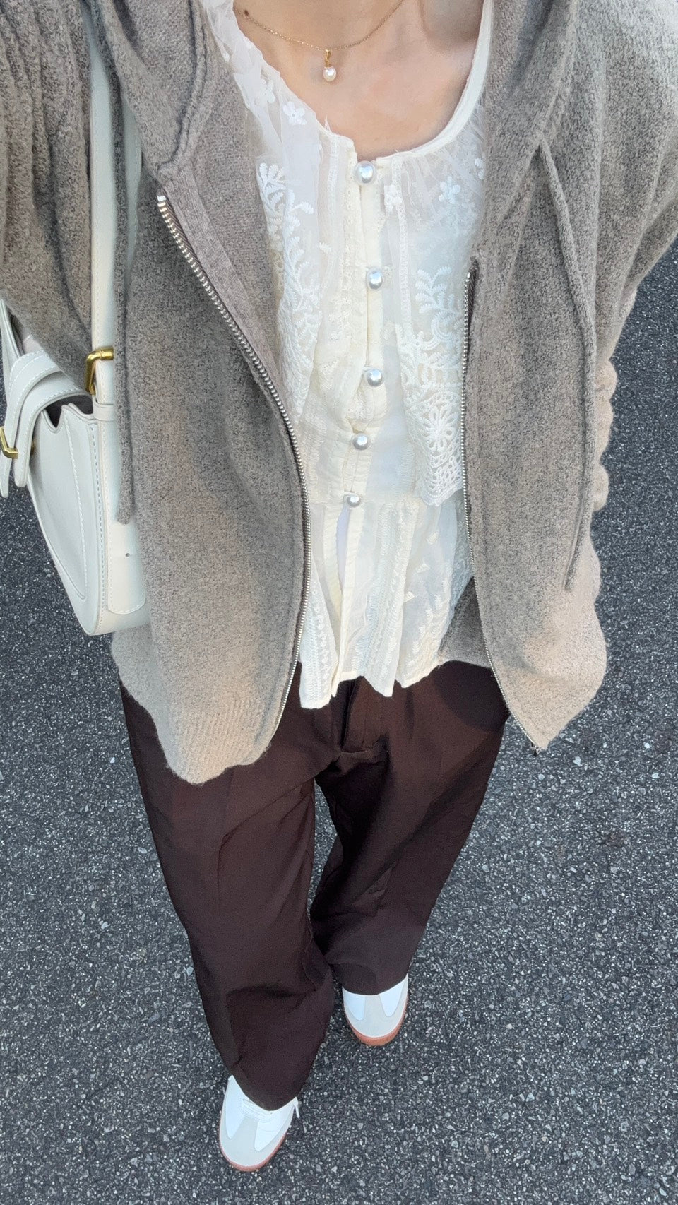 ウールタッチジップニットパーカー　CLG004