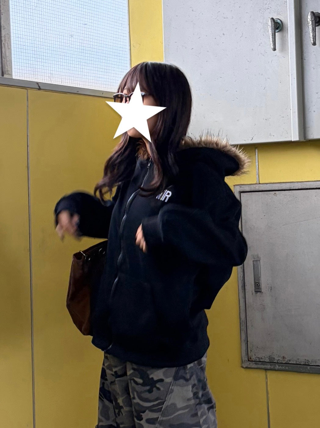 ファー付きオーバーサイズフーディ MI-09