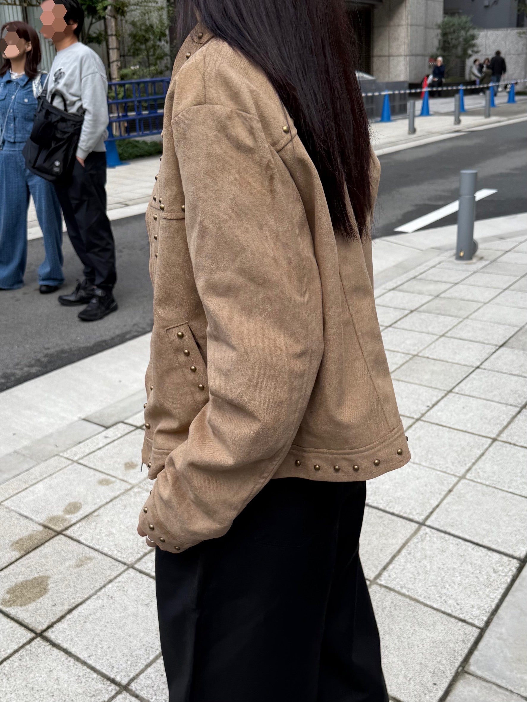 スエードスタッズショートジャケット／レトロ　TM-009