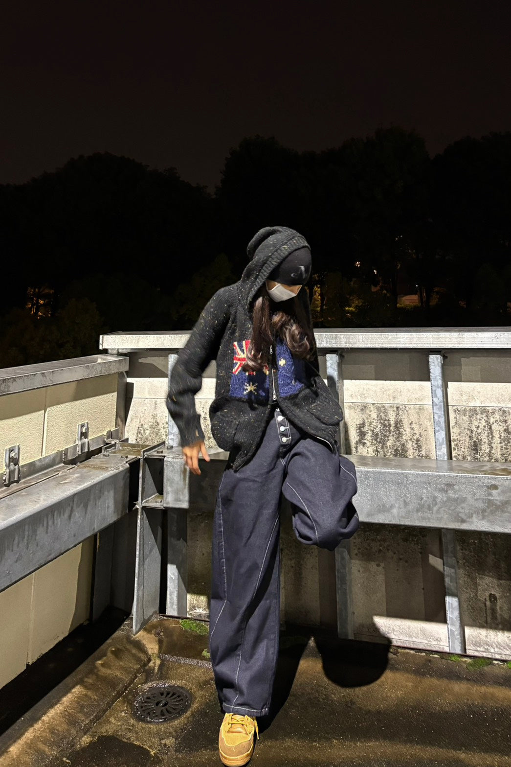 カーブステッチワイドデニム　LO-001