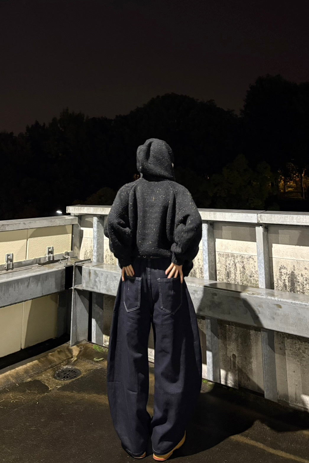 カーブステッチワイドデニム　LO-001