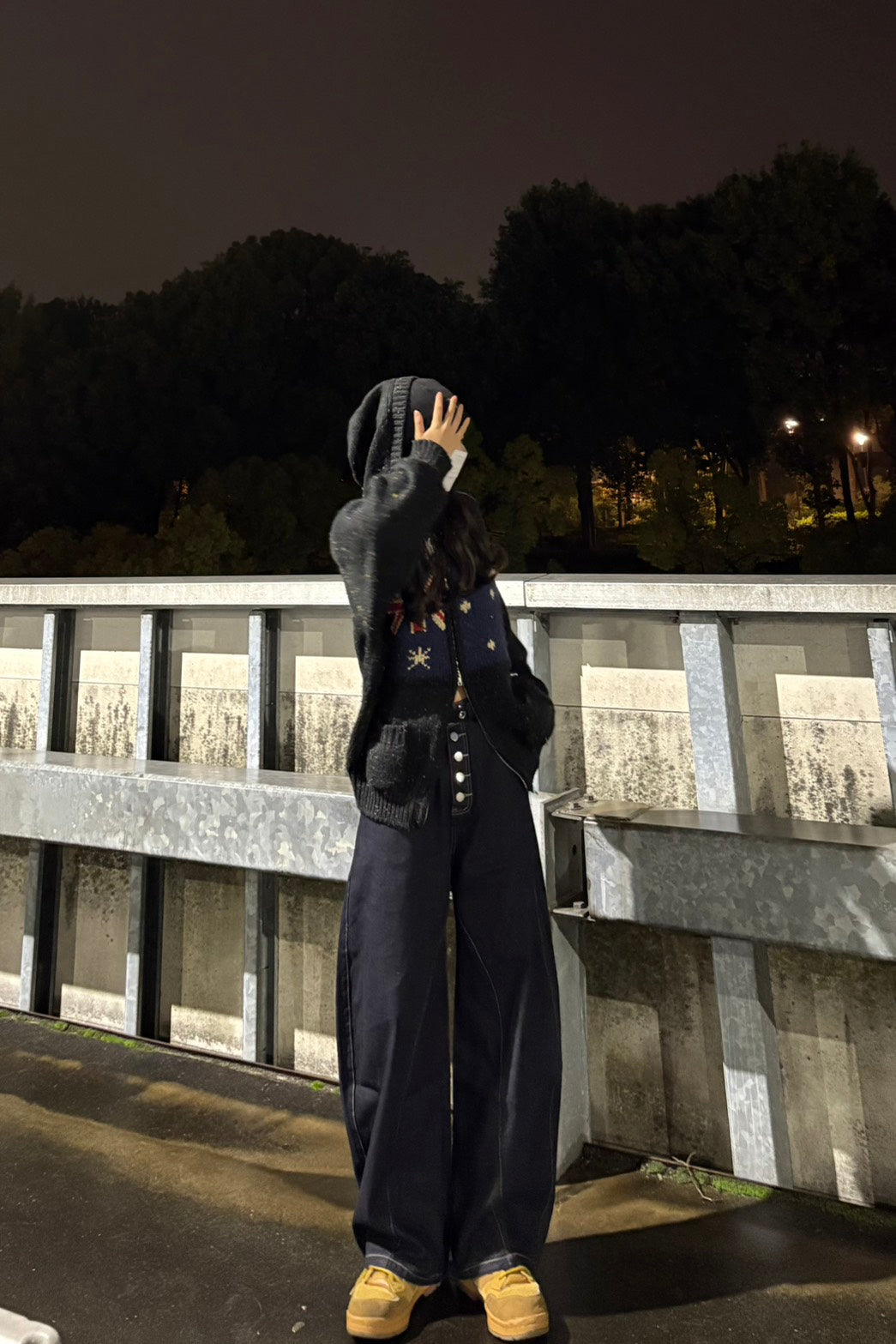 カーブステッチワイドデニム　LO-001