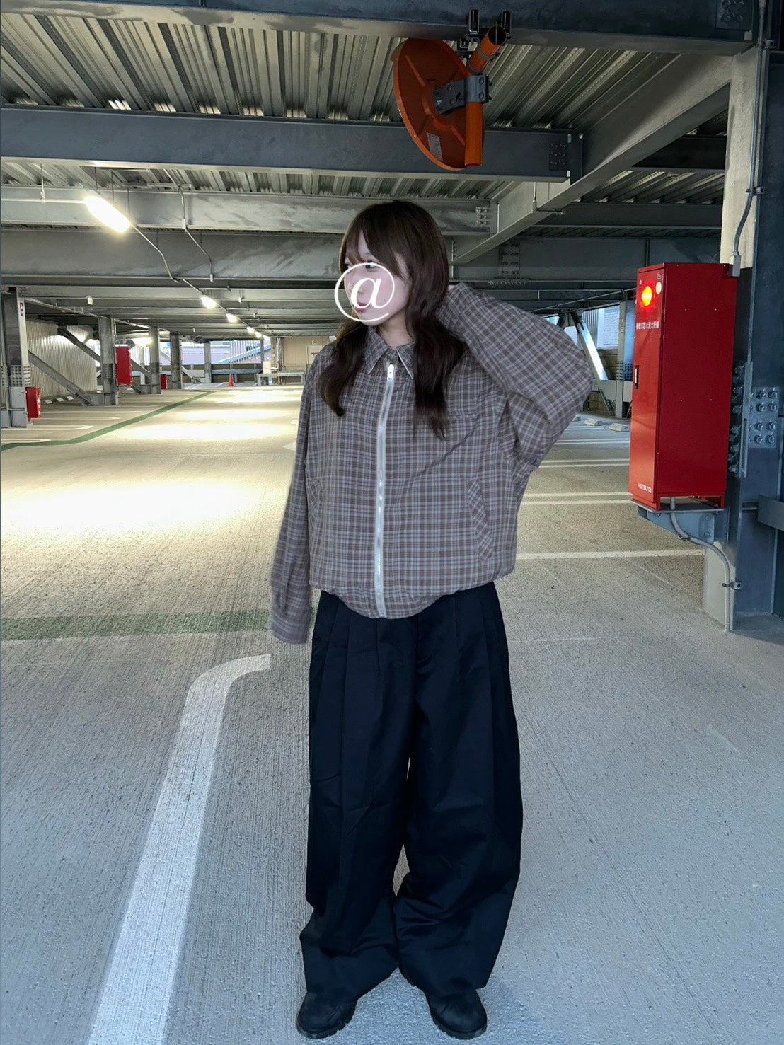 リバーシブルチェックハリントンジャケット　LLS-016