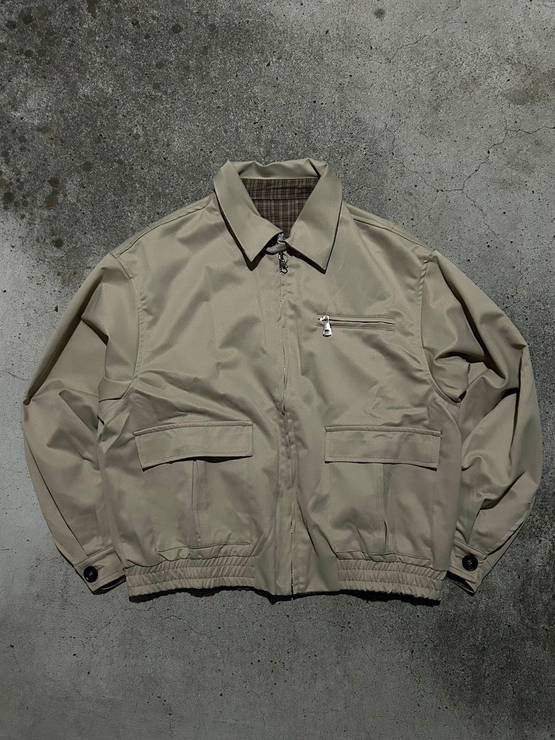 リバーシブルチェックハリントンジャケット LLS-016