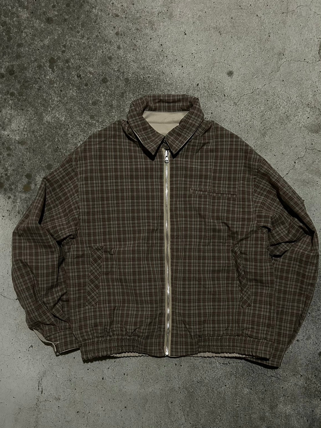 リバーシブルチェックハリントンジャケット　LLS-016