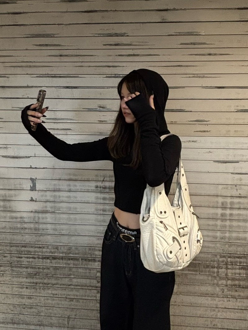 ヘンリーボタンクロップドフィットフーディ NEG-002