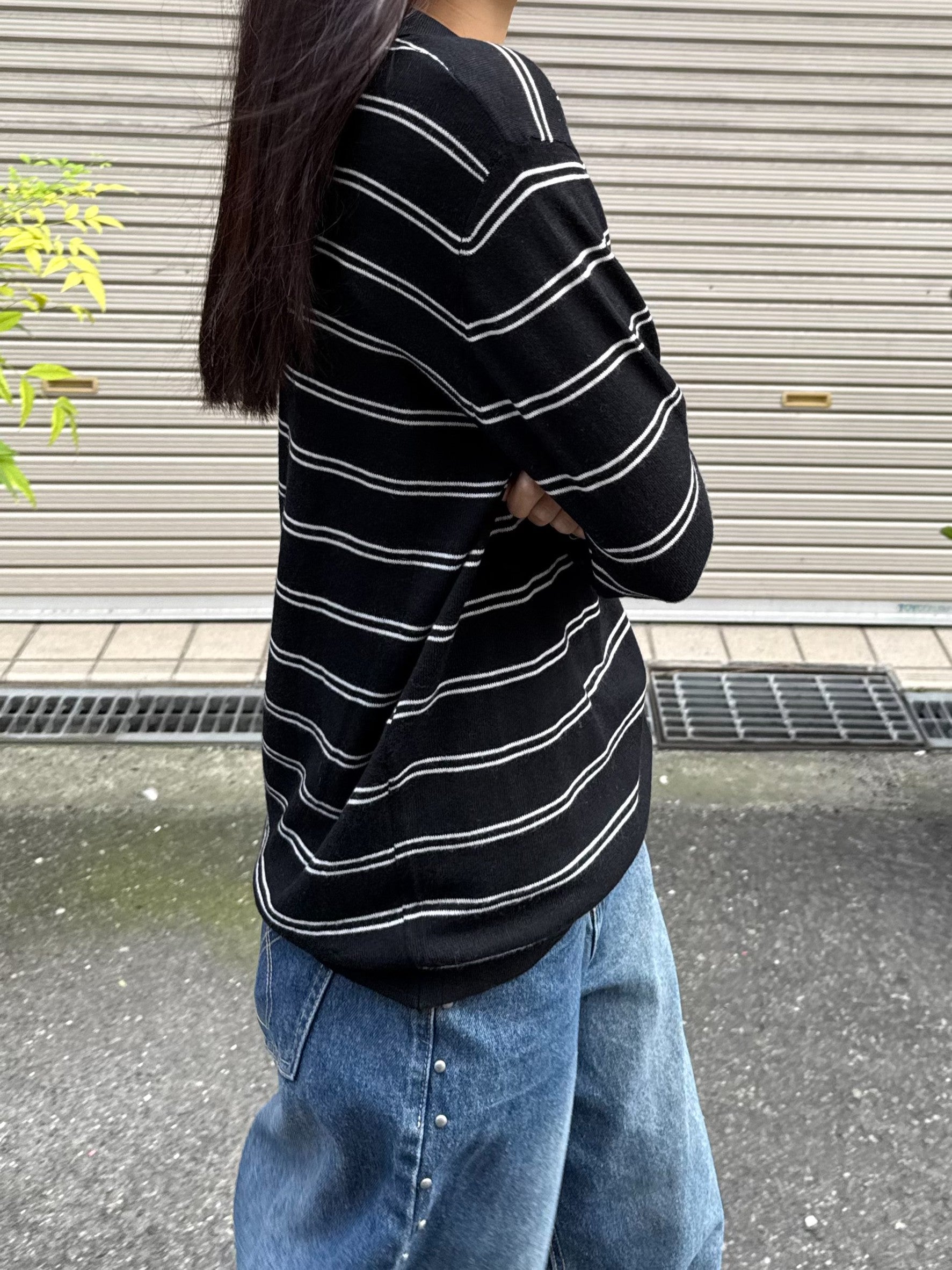 スクールライクボーダーニットポロシャツ TM-012