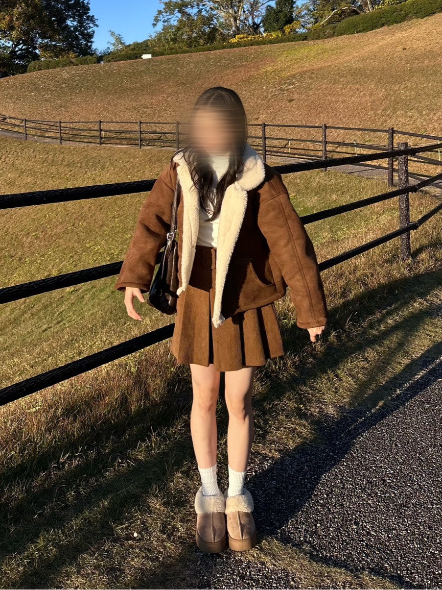 ボアムートン切替ショートアウター　OT-028