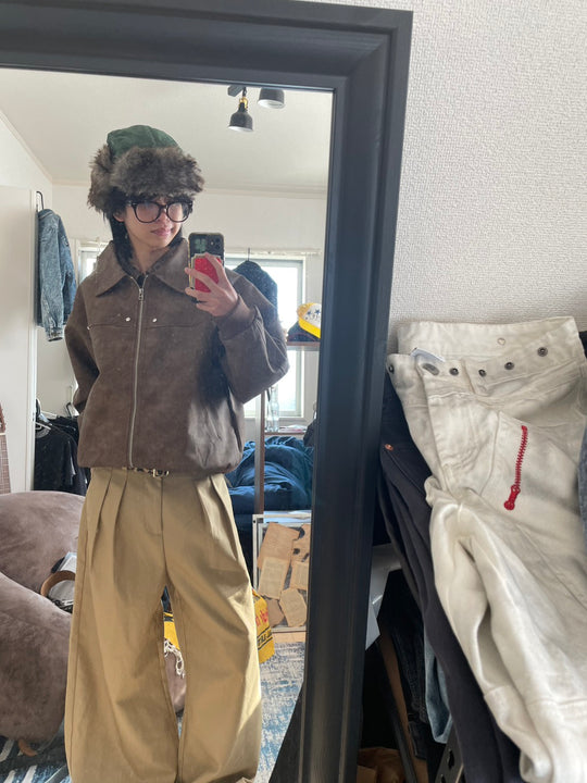 マットレザーライトマイラールブルゾンMEN-006