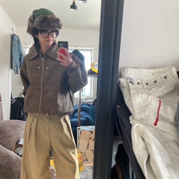 マットレザーライトマイラールブルゾンMEN-006