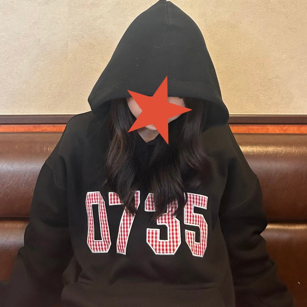 ナンバーナイン 05S/S 赤黒チェック柄 パーカー グレンチェックナンバーロゴ刺繍 パーカーMI-16