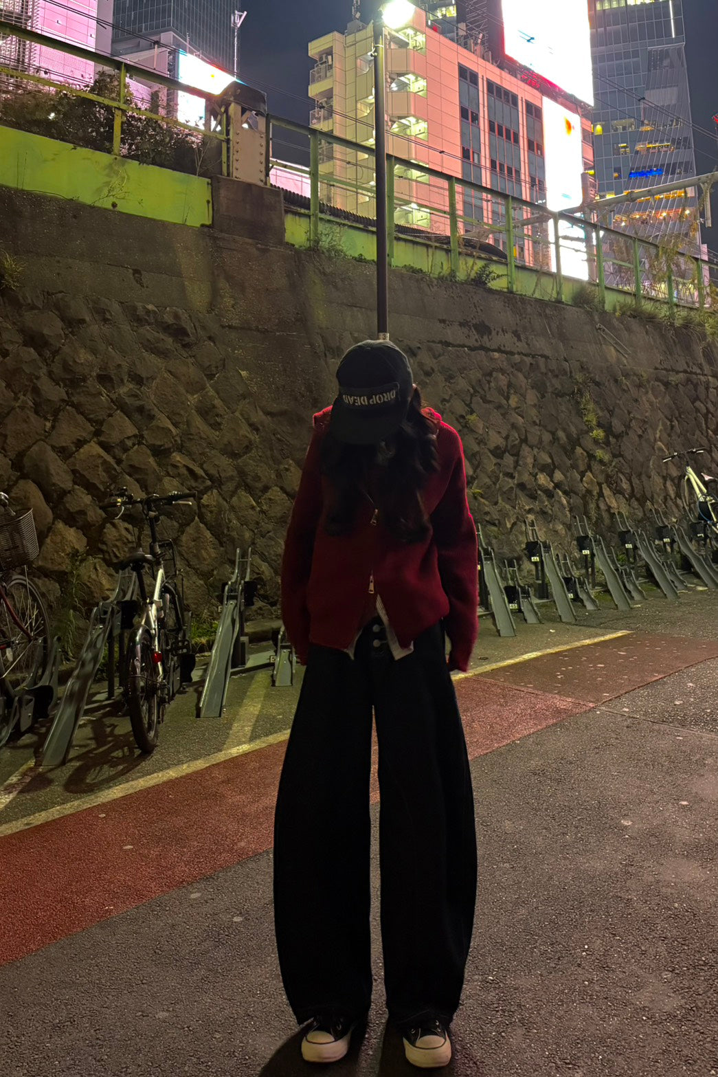 ダブルジップオーバーニットフーディーカーデ　LO-002