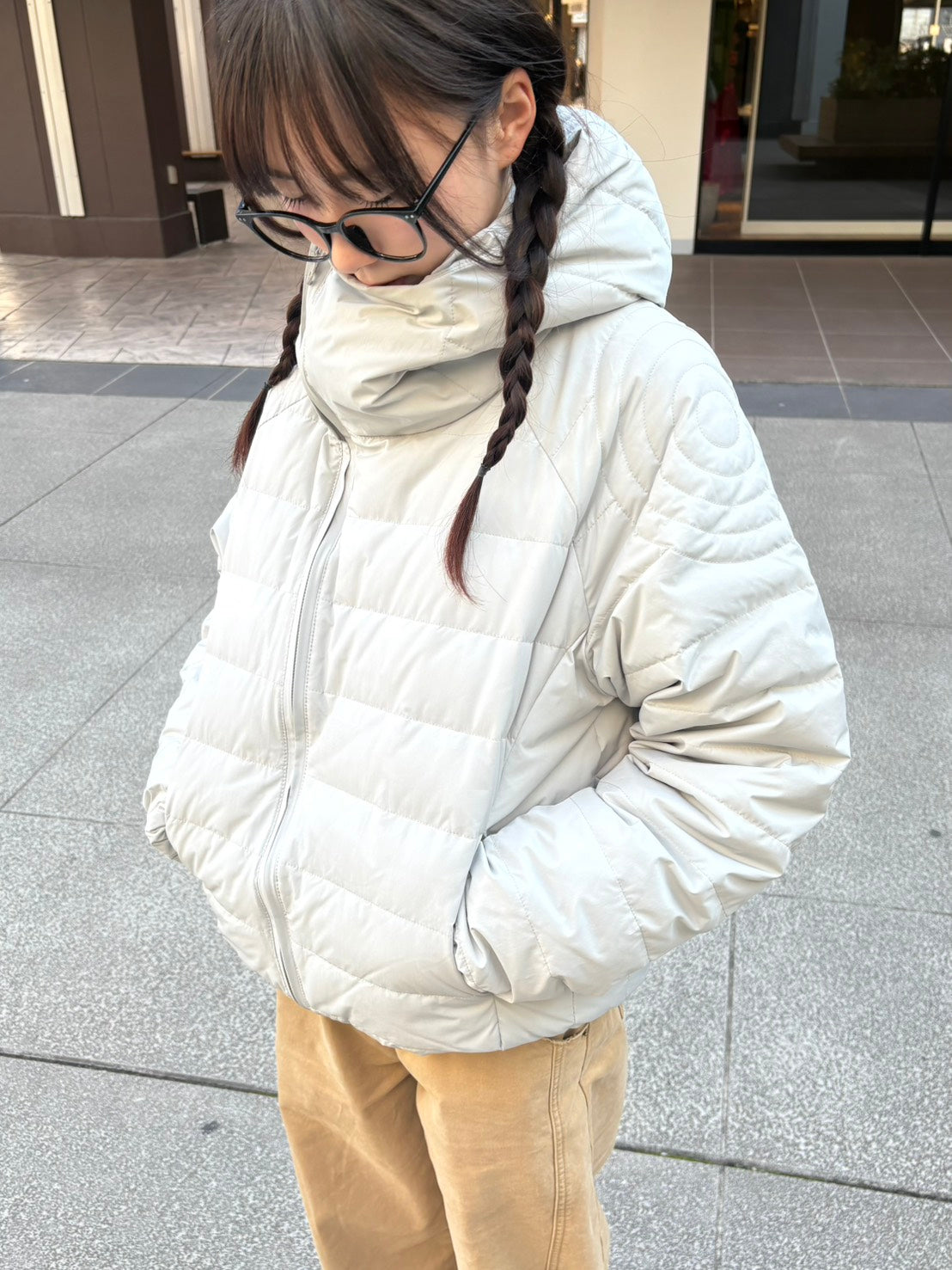 フーデッドライトパデッドブルゾン SYA-005