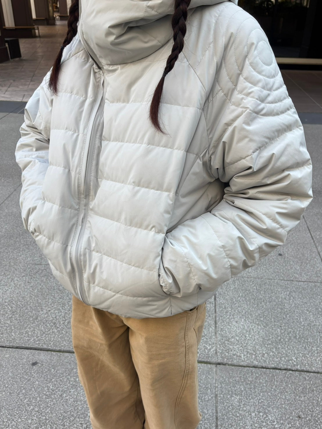 フーデッドライトパデッドブルゾン SYA-005