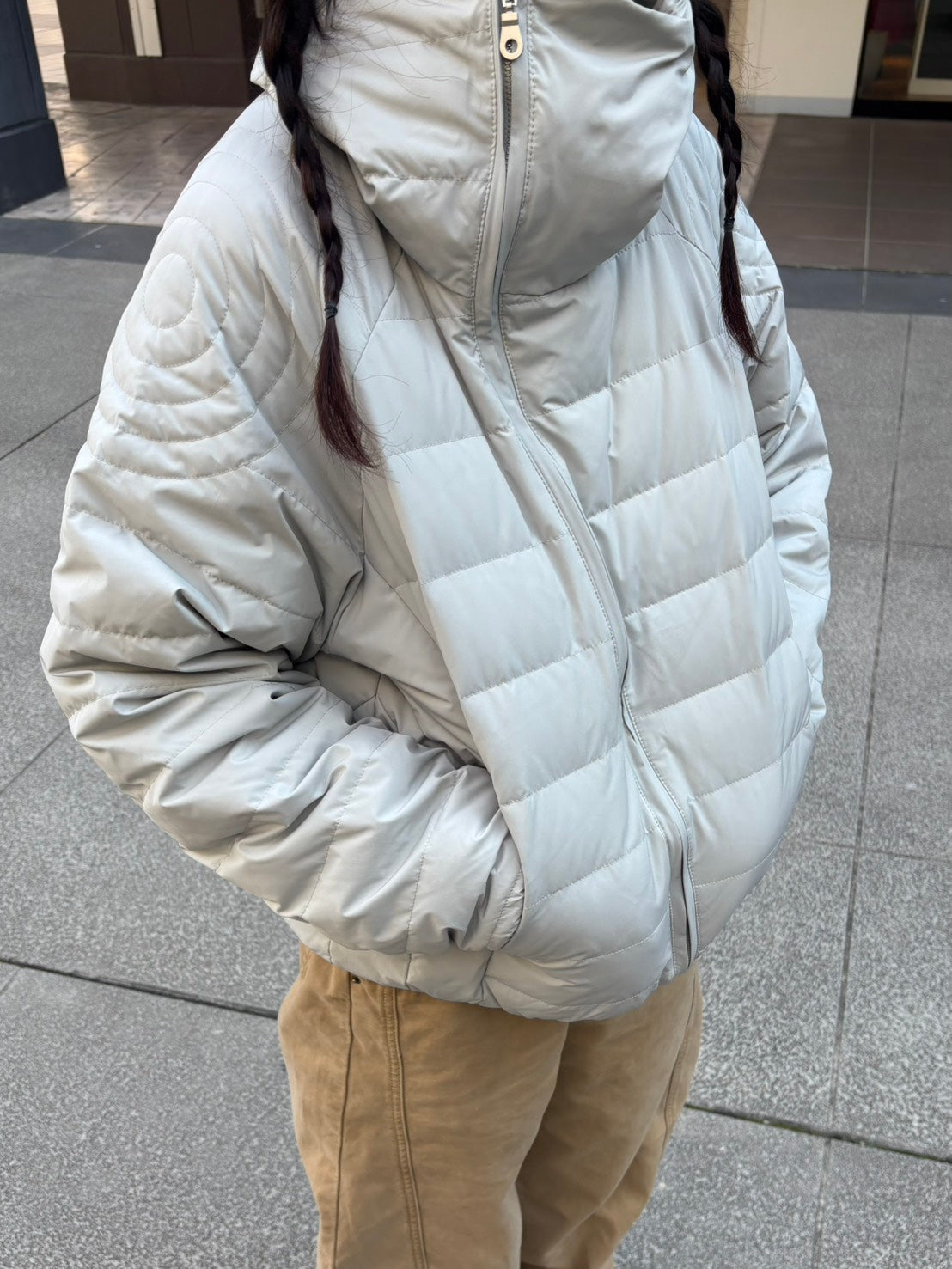 フーデッドライトパデッドブルゾン SYA-005