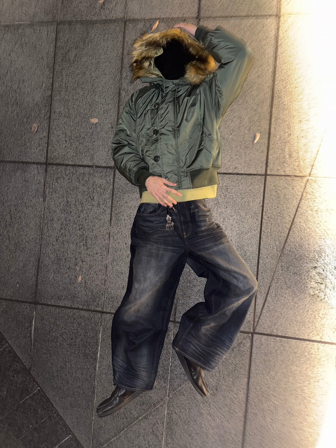 ファーフード付きN-2Bミリタリーショートブルゾン　XF-003