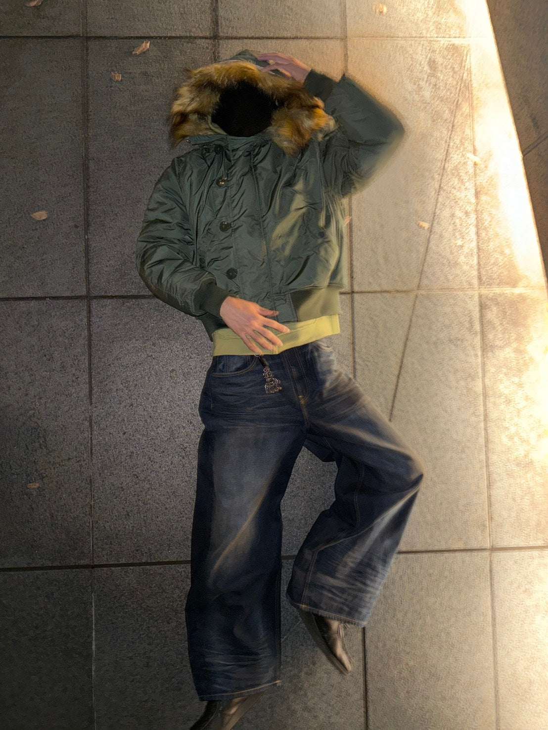 ファーフード付きN-2Bミリタリーショートブルゾン　XF-003