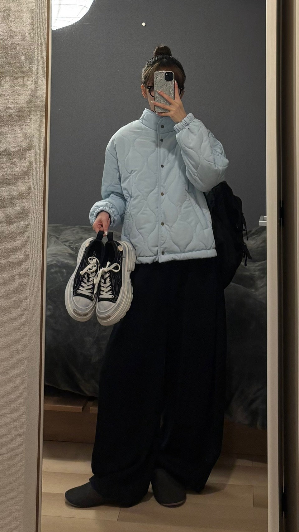 リバーシブル立襟コーデュロイ中綿キルティングブルゾン　SCK-036