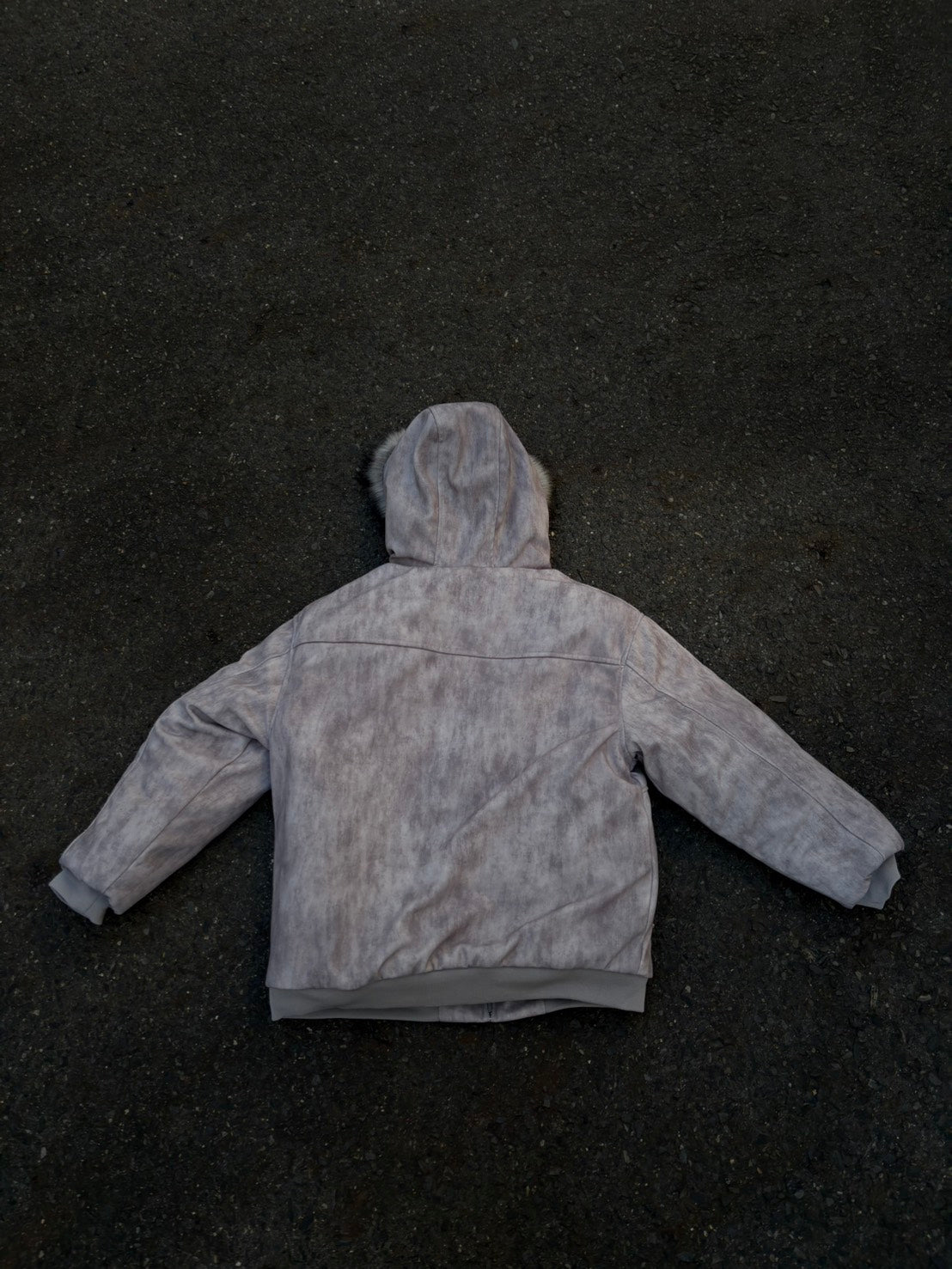 墨染ファーフード中綿ヘビーアメリカンブルゾン HR-018