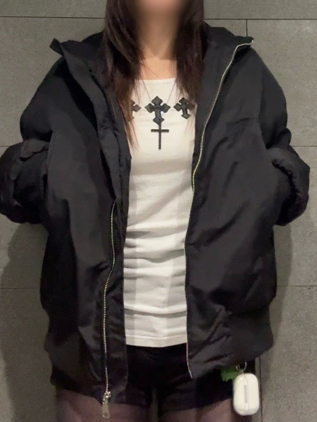 ボリュームフライト 中綿ショートブルゾン　LXY-005