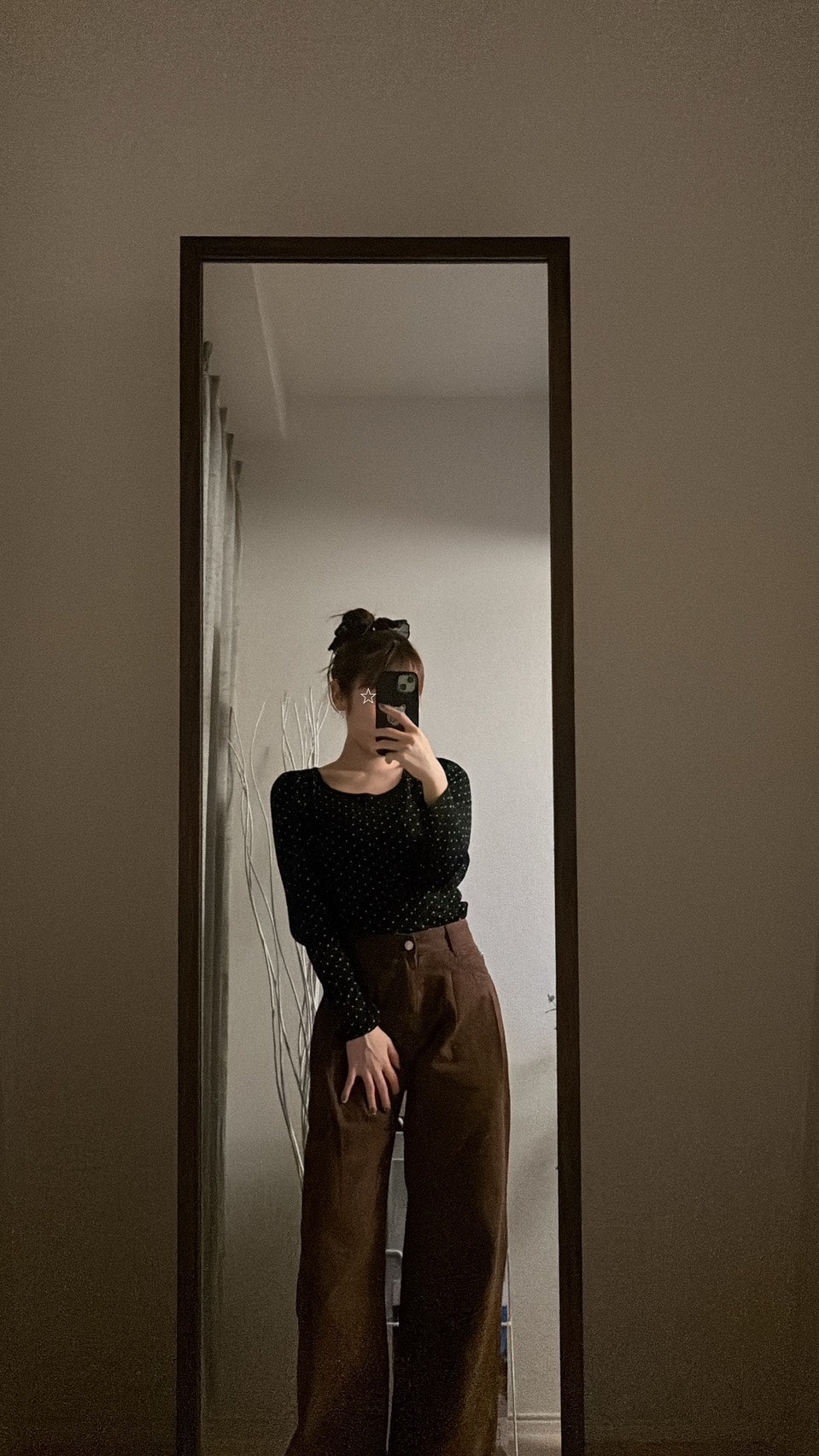 ドットリボンネック レトロロングスリーブ　RIM-006