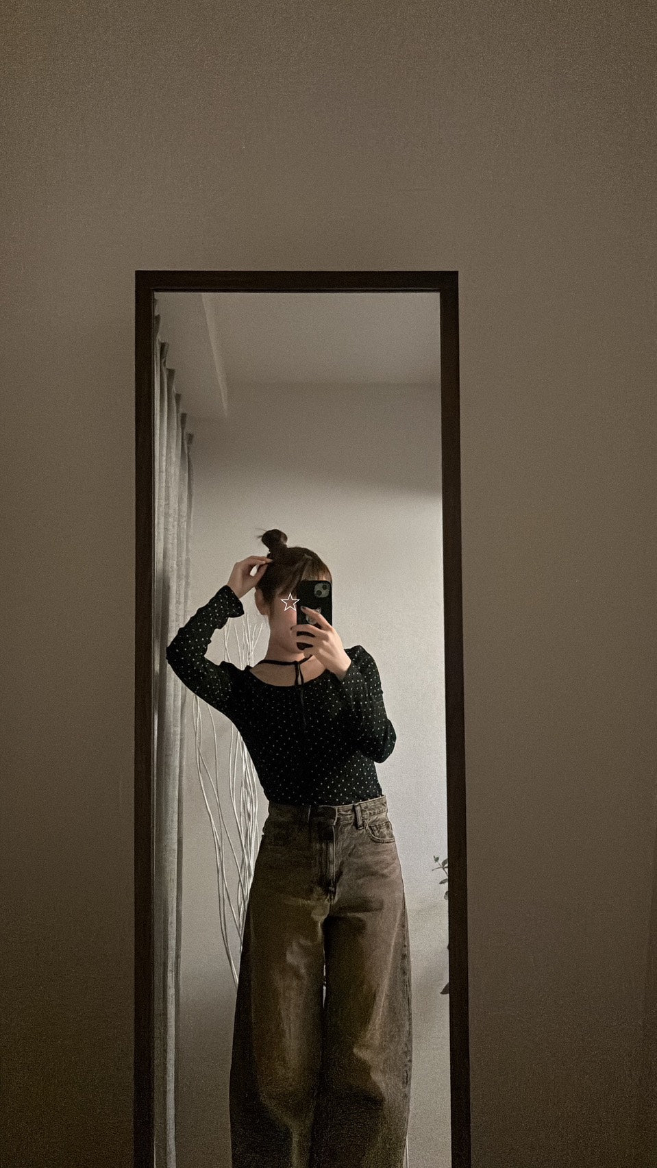 ドットリボンネック レトロロングスリーブ　RIM-006