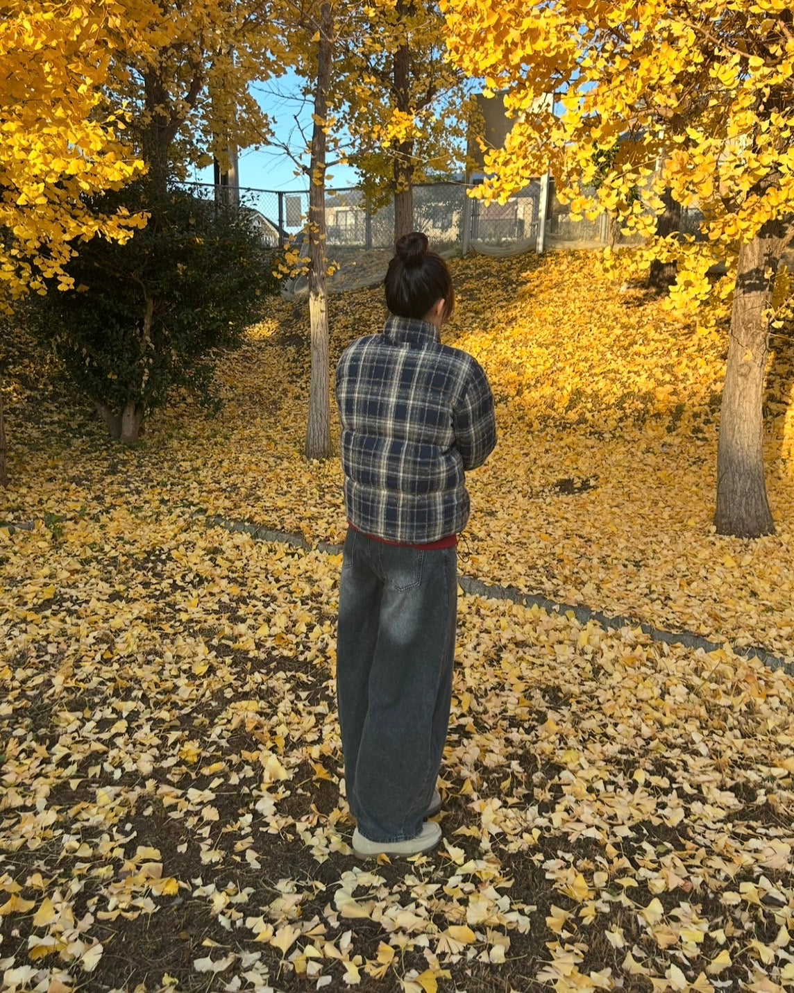 チェックキルティング ドローコード中綿ブルゾン CA-001