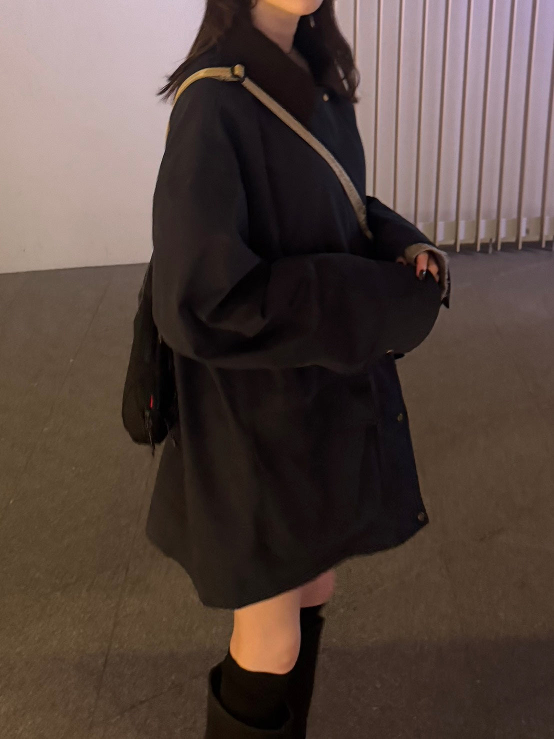 コーデュロイカラー ミドルワークコート　FU-001