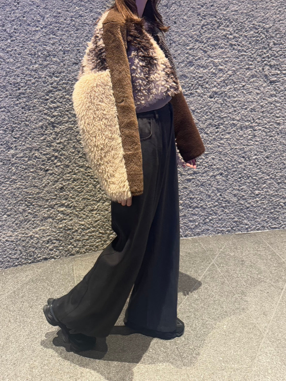 ハイウエスト ドレープワイドスラックス　FU-002