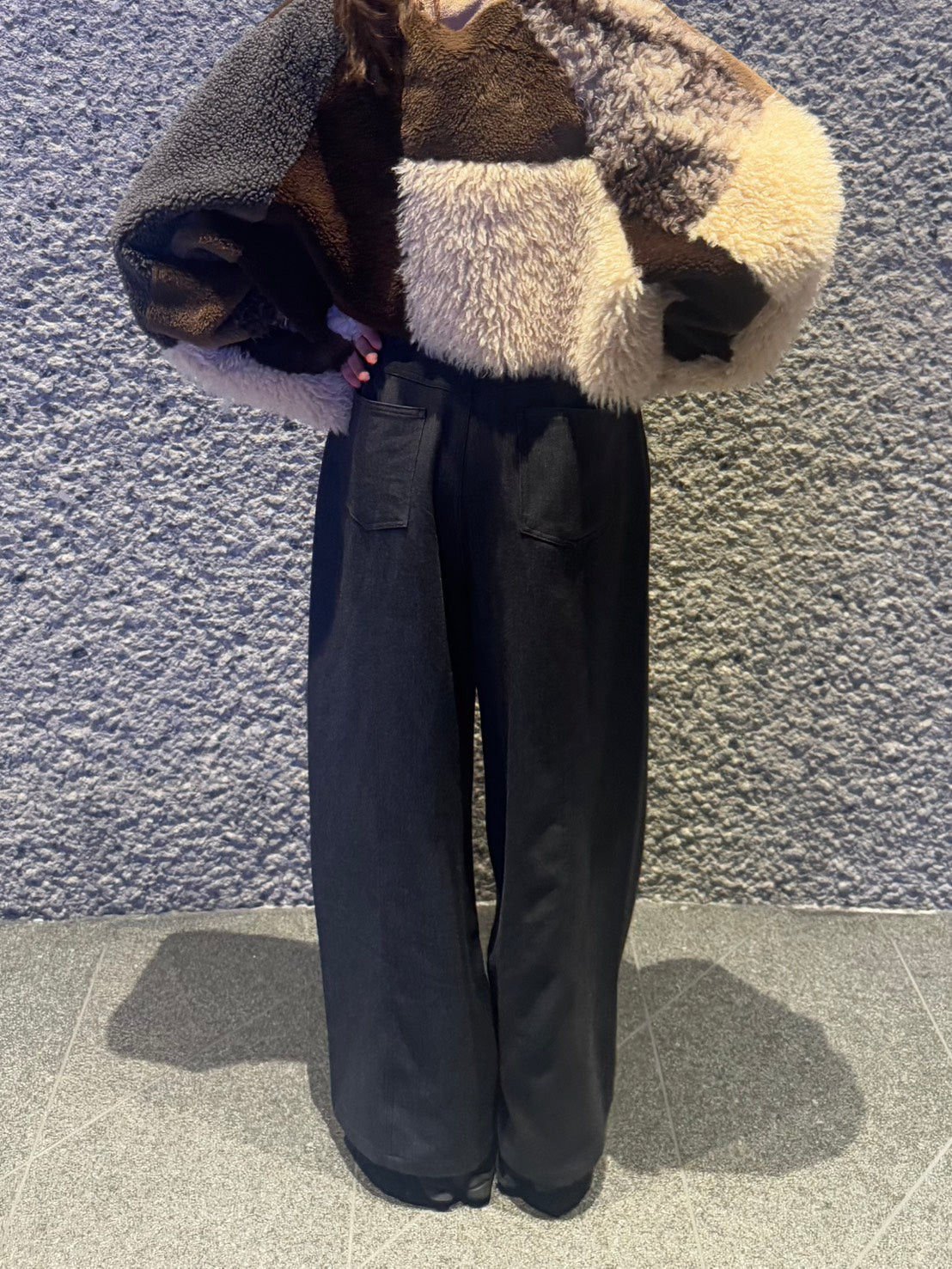 ハイウエスト ドレープワイドスラックス　FU-002