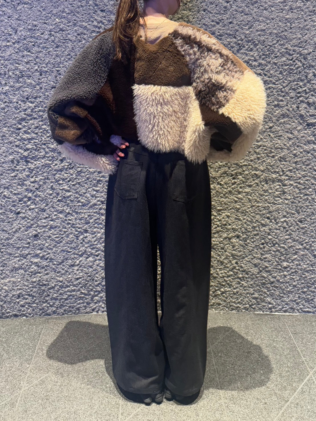 ハイウエスト ドレープワイドスラックス　FU-002