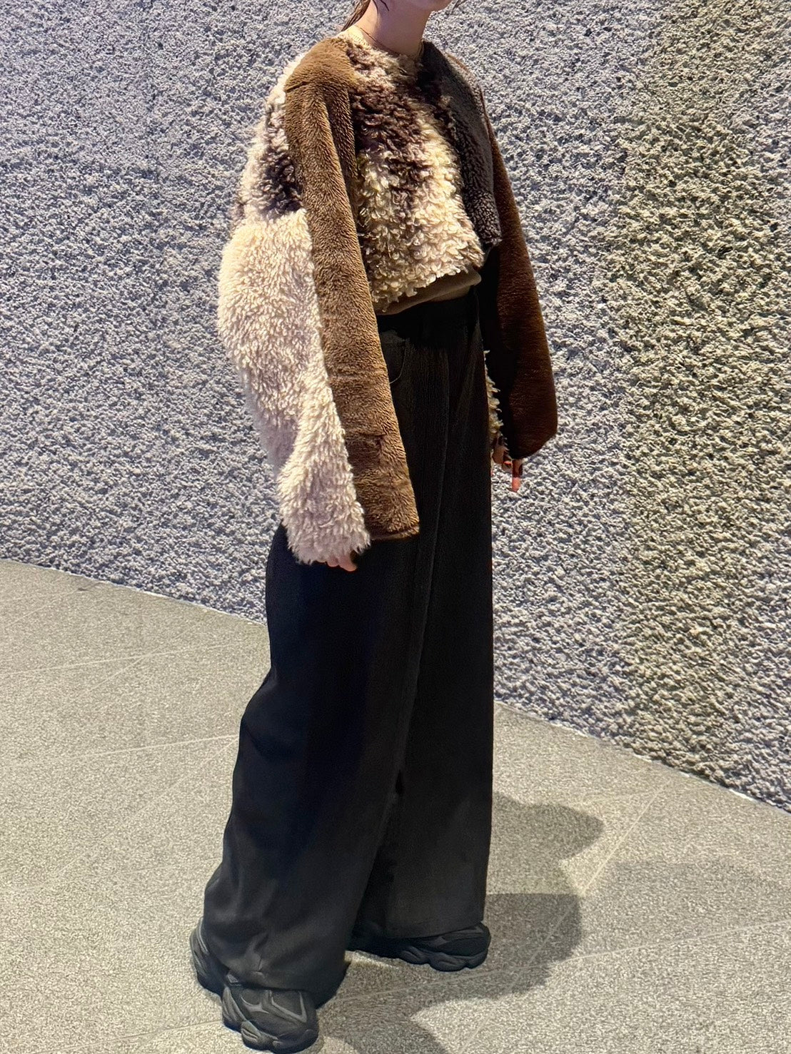 ハイウエスト ドレープワイドスラックス　FU-002