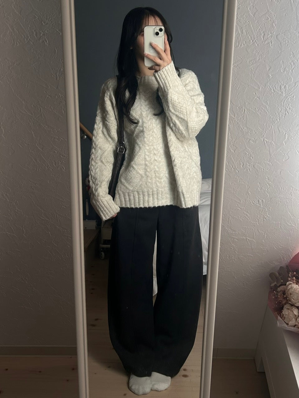 モヘアタッチ ケーブルオーバーニット　OT-032