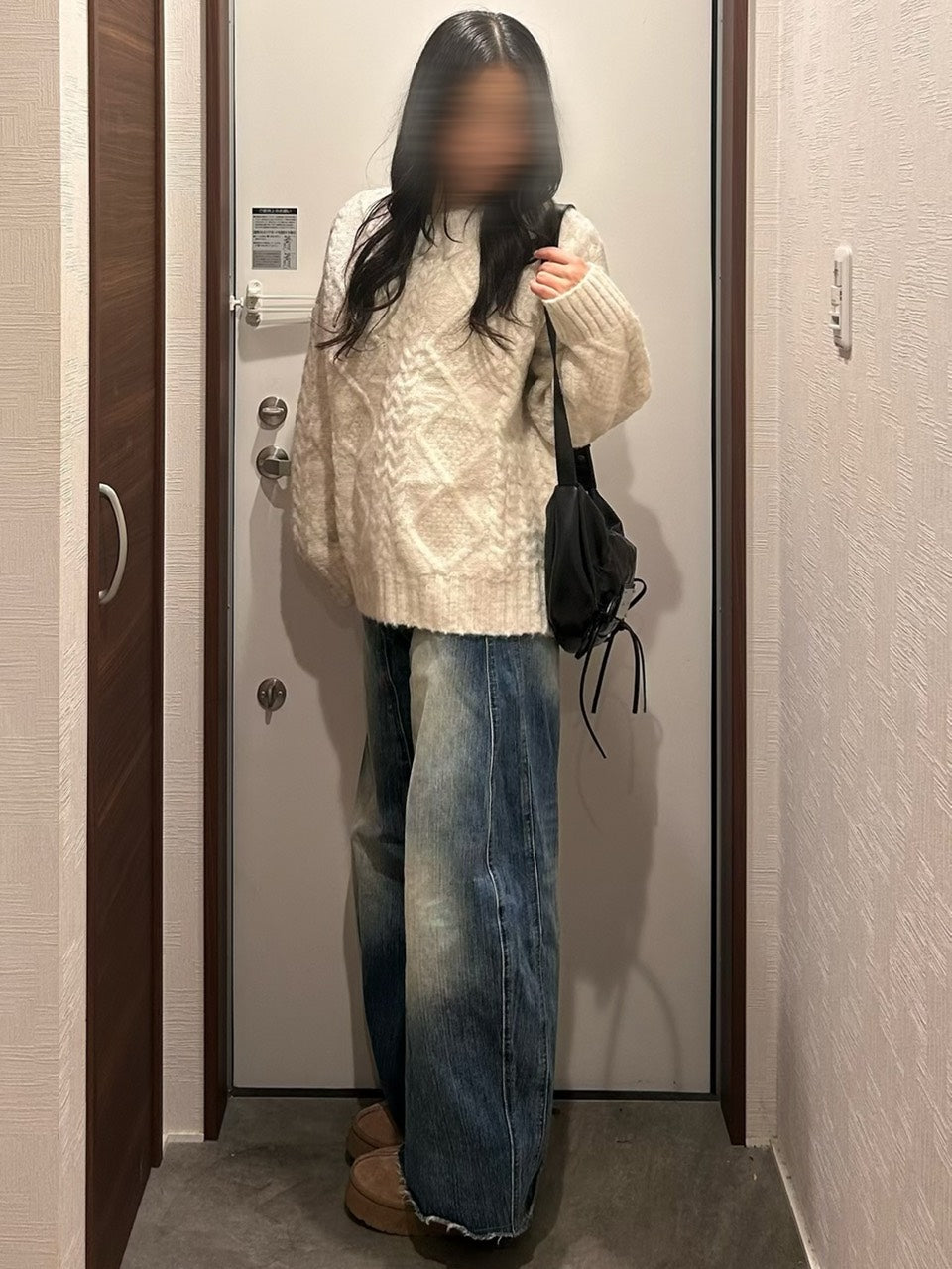 モヘアタッチ ケーブルオーバーニット　OT-032