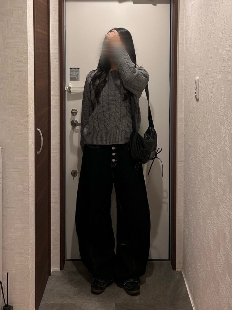 コンパクトケーブルニットトップス　OT-035