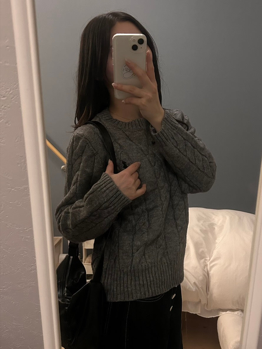 コンパクトケーブルニットトップス　OT-035