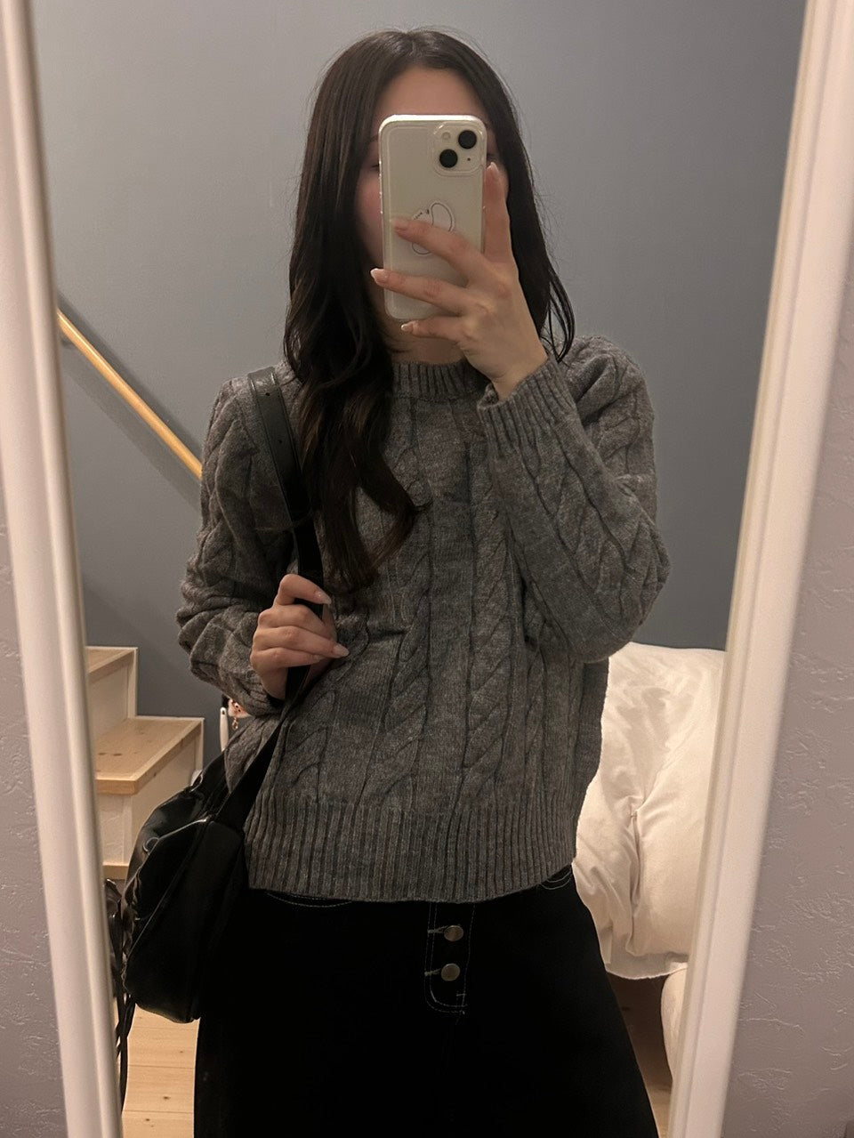 コンパクトケーブルニットトップス　OT-035