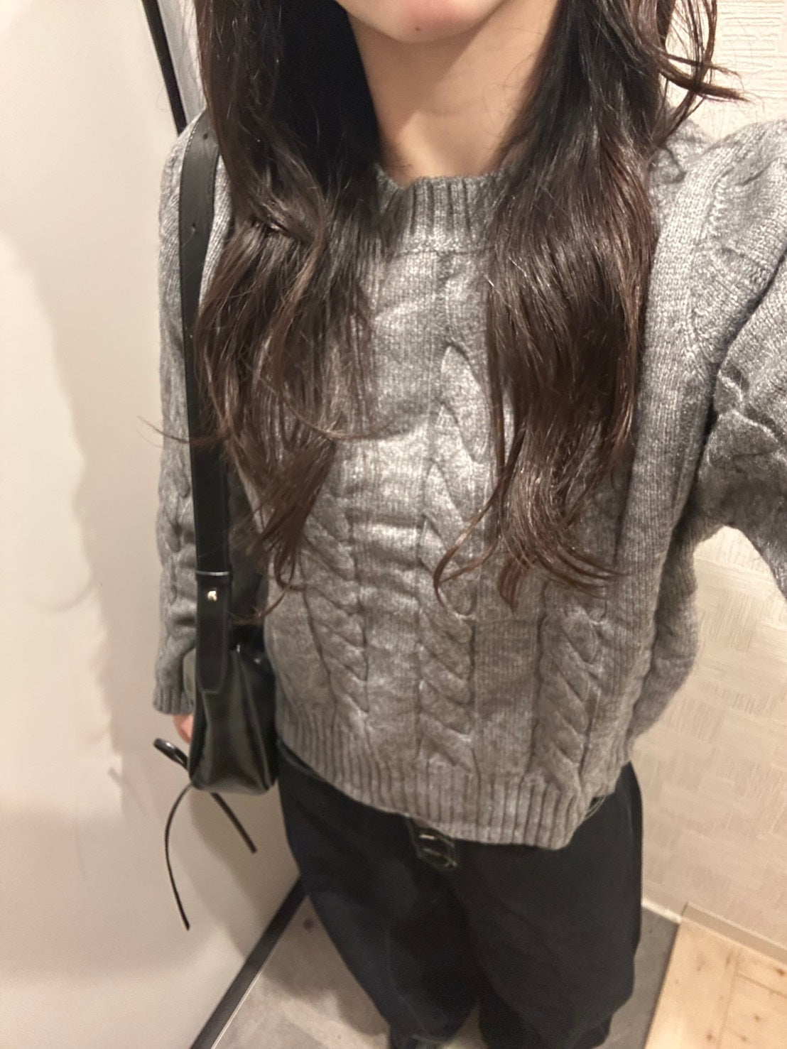 コンパクトケーブルニットトップス　OT-035