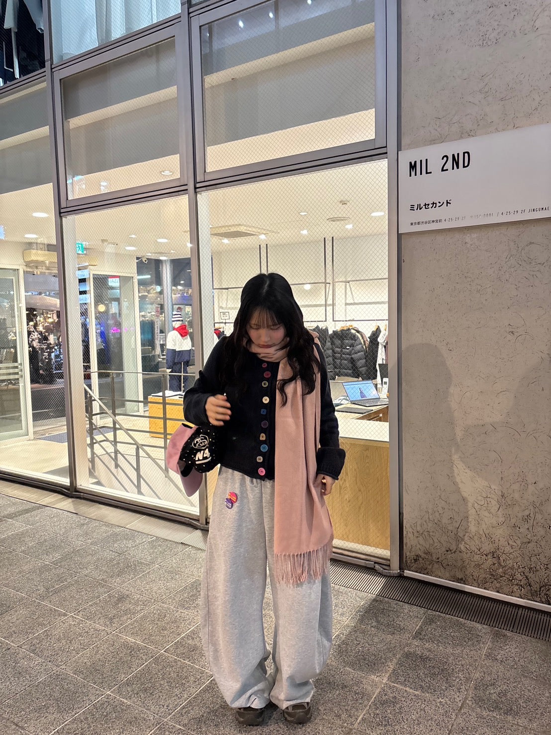 カラーボタン レトロニットカーデトップス PC008