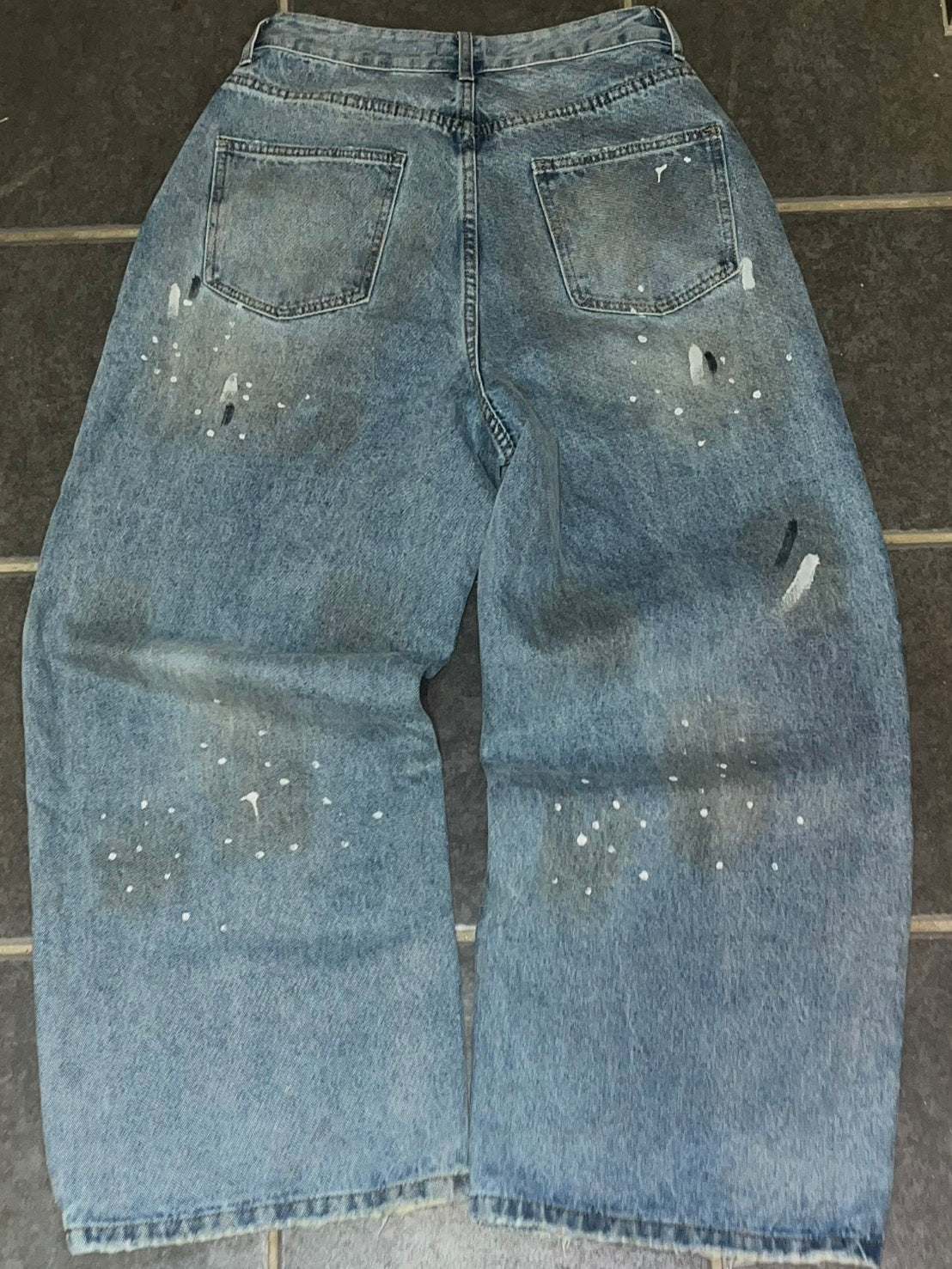 ペイントウォッシュワイドストレートデニム IX-002